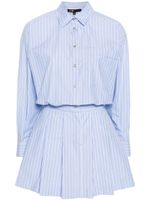 Maje robe-chemise en coton à rayures - Bleu