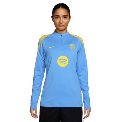 Nike FC Barcelona Strike Trainingstrui 1/4-Zip 2025-2026 Dames Lichtblauw Felgeel Nike FC Barcelona Strike Trainingstrui 1/4-Zip 2025-2026 Dames Lichtblauw Felgeel
