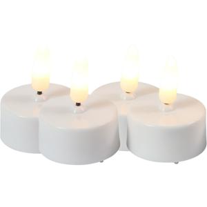 Countryfield LED theelichtjes/waxinelichtjes - 4x st - wit - met timer - warm wit