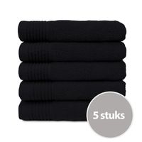 The One Badhanddoek Deluxe 70x140  550 gram Zwart (5 stuks) - thumbnail