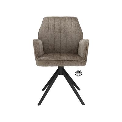 Haluta Draaibare Eetkamerstoel met arm Revi - Taupe Haluta Draaibare Eetkamerstoel met arm Revi - Taupe