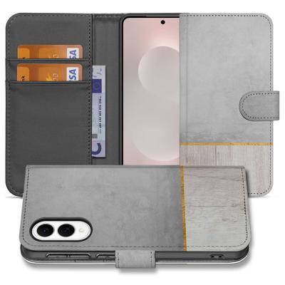 Samsung Galaxy S25 Edge | Book Style Case | Wood Concrete