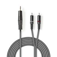 Nedis COTH22200GY15 audio kabel 1,5 m 3.5mm 2 x RCA Grijs - thumbnail