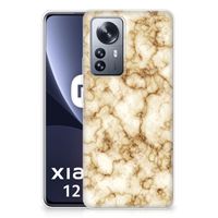 Xiaomi 12 Pro TPU Siliconen Hoesje Marmer Goud - thumbnail