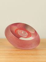 Roze glassculptuur met spiraal, 10 cm - thumbnail