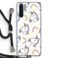 Rainbow Unicorn: Oppo A91 Transparant Hoesje met koord