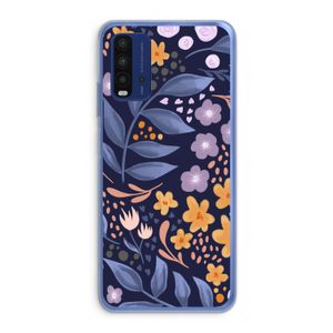 Flowers with blue leaves: Xiaomi Redmi 9T Transparant Hoesje