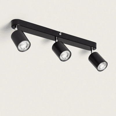Plafondspot zwart verstelbaar &apos;Hainer&apos; 3x gu10 fitting