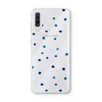 Blauwe stippen: Samsung Galaxy A70 Transparant Hoesje