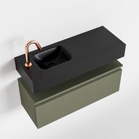 Toiletmeubel Mondiaz Andor | 80 cm | Meubelkleur Army | Lex vrijhangend wastafel Urban Links | 1 kraangat