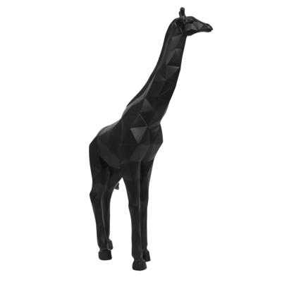 Beeldje Giraf origami stijl - 40 cm - polyresin - zwart - decoratie dier Beeldje Giraf origami stijl - 40 cm - polyresin - zwart - decoratie dier