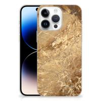 iPhone 14 Pro Max | TPU | Siliconen hoesje | Marmer Creme