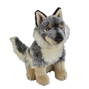 Ravensden Pluche knuffel - wolf/wolven - grijs - 28 cm - bosdieren knuffel