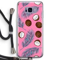 Kokosnoot roze: Samsung Galaxy S8 Plus Transparant Hoesje met koord