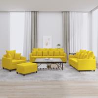 4-delige Loungeset met kussens fluweel geel