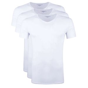 Tommy Hilfiger T-shirts V-hals stretch 3-pack wit