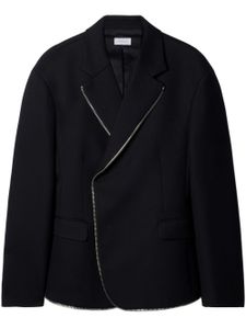 Off-White blazer en laine vierge à détail de zip - Noir