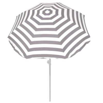 Summertime Strand parasol - grijs/wit - D180 cm - in hoogte verstelbaar - Uv bestendig