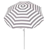 Summertime Strand parasol - grijs/wit - D180 cm - in hoogte verstelbaar - Uv bestendig Summertime Strand parasol - grijs/wit - D180 cm - in hoogte verstelbaar - Uv bestendig