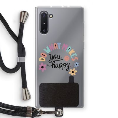 Happy days: Samsung Galaxy Note 10 Transparant Hoesje met koord