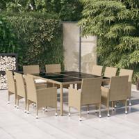 11-delige Tuinset poly rattan beige