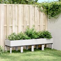 VidaXL Plantenbak met poten 160x40x42 cm polypropeen wit