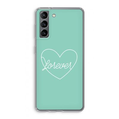 Forever heart pastel: Samsung Galaxy S21 Transparant Hoesje