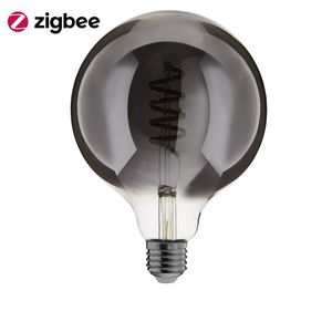 EcoDim Zigbee led filament lamp dimbaar E27, globe G125, Smokey 2000K-4000K