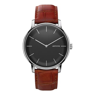ARTUUR Sterling - Polshorloge - Bruin Croco