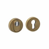 Intersteel SKG3 veiligheidsrozetten rond verdekt ø52x12mm profielcilindergat met kerntrekbeveiliging - PVD messing getrommeld