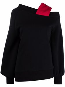 Atu Body Couture blouse asymétrique à bretelle matelassée - Noir