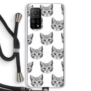Kitten: Xiaomi Mi 10T 5G Transparant Hoesje met koord