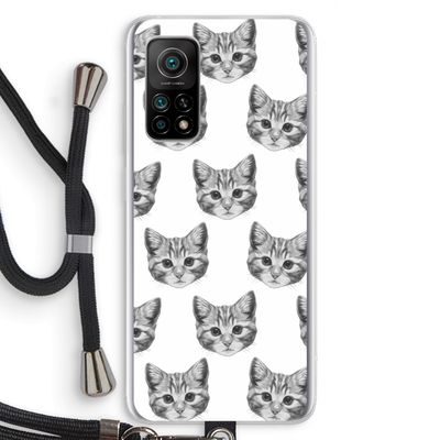 Kitten: Xiaomi Mi 10T 5G Transparant Hoesje met koord