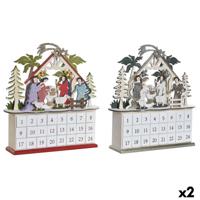 Adventkalender DKD Home Decor Hout 34 x 8,5 x 36,5 cm (2 Stuks)