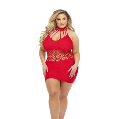 Jurk Pink Lipstick Rood (Queen size)