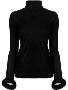 Melitta Baumeister roll-neck ribbed top - Noir