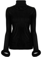 Melitta Baumeister roll-neck ribbed top - Noir - thumbnail