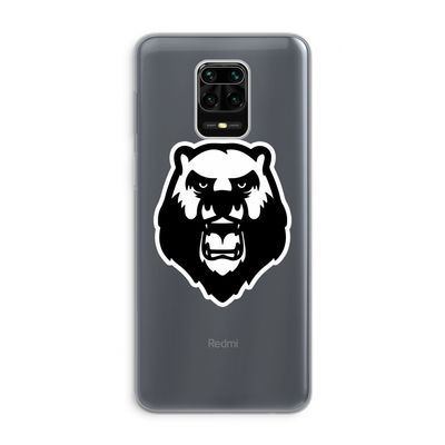 Angry Bear (white): Xiaomi Redmi Note 9 Pro Transparant Hoesje