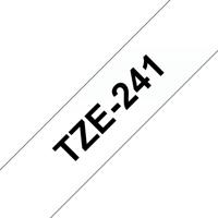 Labeltape Brother TZe, TZ TZe-241 Kunststof Tapekleur: Wit Tekstkleur:Zwart 18 mm 8 m