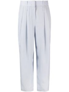 Giorgio Armani pantalon en soie à coupe fuselée - Bleu