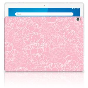 Lenovo Tab M10 Siliconen Hoesje White Flowers