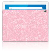 Lenovo Tab M10 Siliconen Hoesje White Flowers - thumbnail