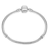 17-21cm zilveren slang keten link armband fit Europese charme Pandora armband lengte: 21cm (verzilverd)