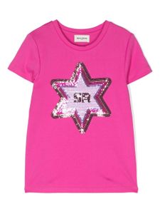 SONIA RYKIEL ENFANT t-shirt orné de sequins à logo imprimé - Rose