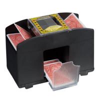 Relaxdays kaartenschudmachine op batterij zwart 4 decks | 6 stuks