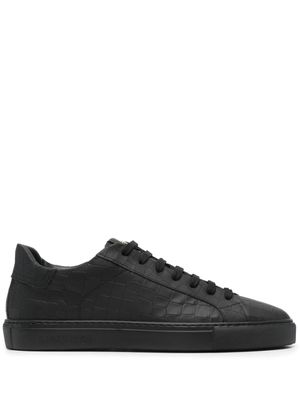 Hide&Jack baskets Essence en cuir à effet peau de crocodile - Noir