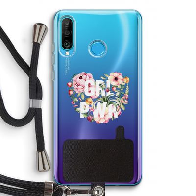 GRL PWR Flower: Huawei P30 Lite Transparant Hoesje met koord