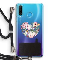 GRL PWR Flower: Huawei P30 Lite Transparant Hoesje met koord