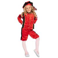 Pietenpak roetveeg Piet Pedro - rood - pieten verkleed kostuum 4-delig - kinderen - thumbnail