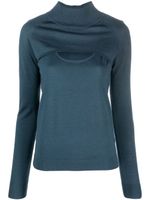 Patrizia Pepe t-shirt à manches longues et découpe - Bleu - thumbnail